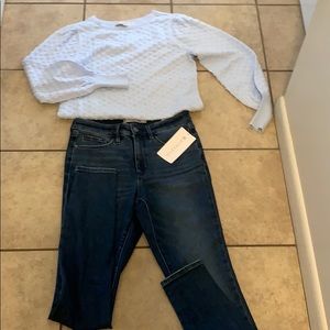 Athleta blue skinny jeans